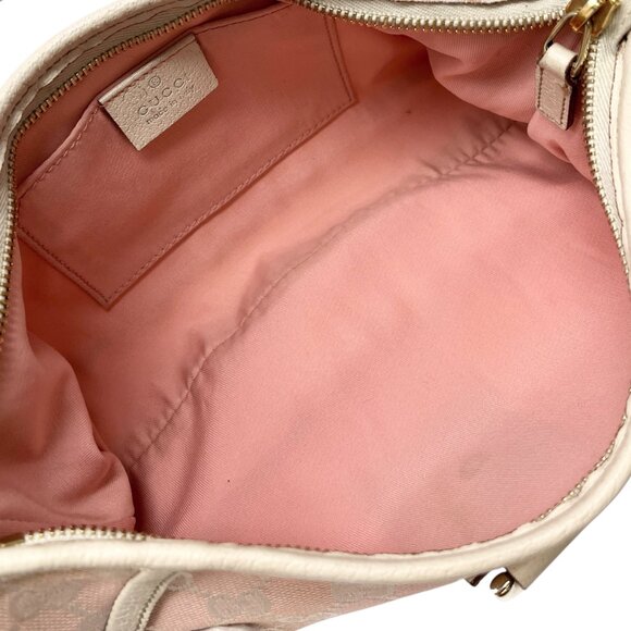 GUCCI Vintage GG Monogram Logo Abbey Shoulder Bag Pochette Pink Canvas [105938] - Picture 10 of 13